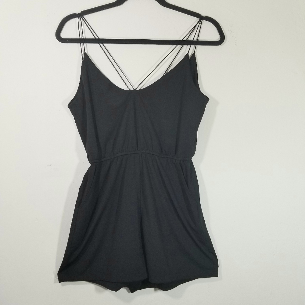 Sparkle & Fade Black Strappy Romper